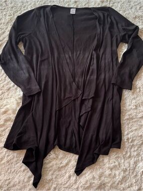 west loop (OS) Black open-front cardigan